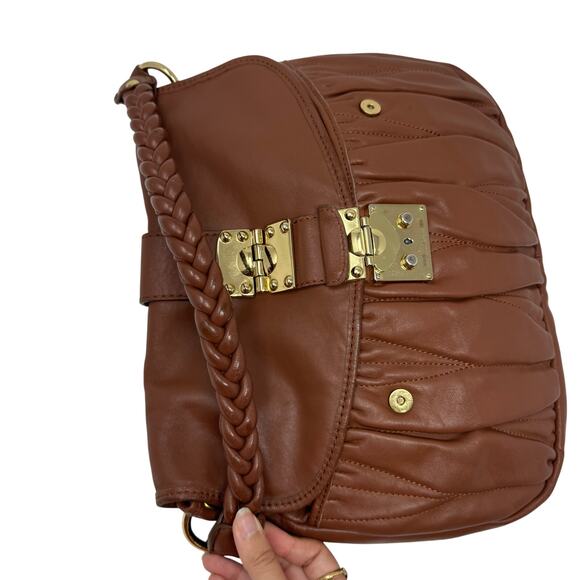 Miu Miu Brown Coffer matelassé leather hobo/shoulder bag with Braided Handle - Picture 15 of 16